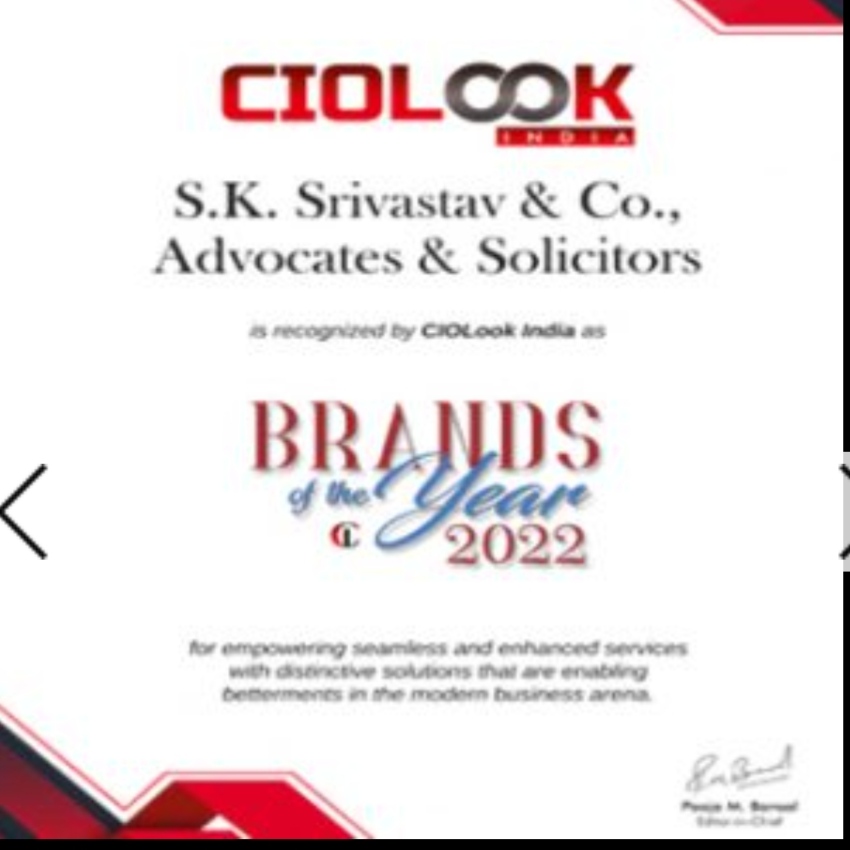 Brands of the Year award certificate from CIOLOOK India
