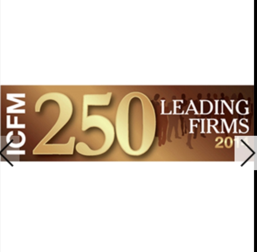 Top 250 Leading Firms award certificate from Intercontinental Finance Magazine