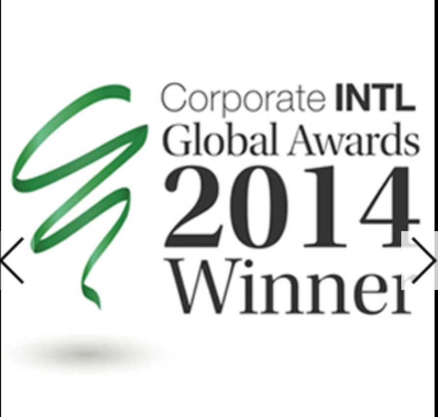 Corporate INTL Global Awards Winner award certificate from Corporate INTL