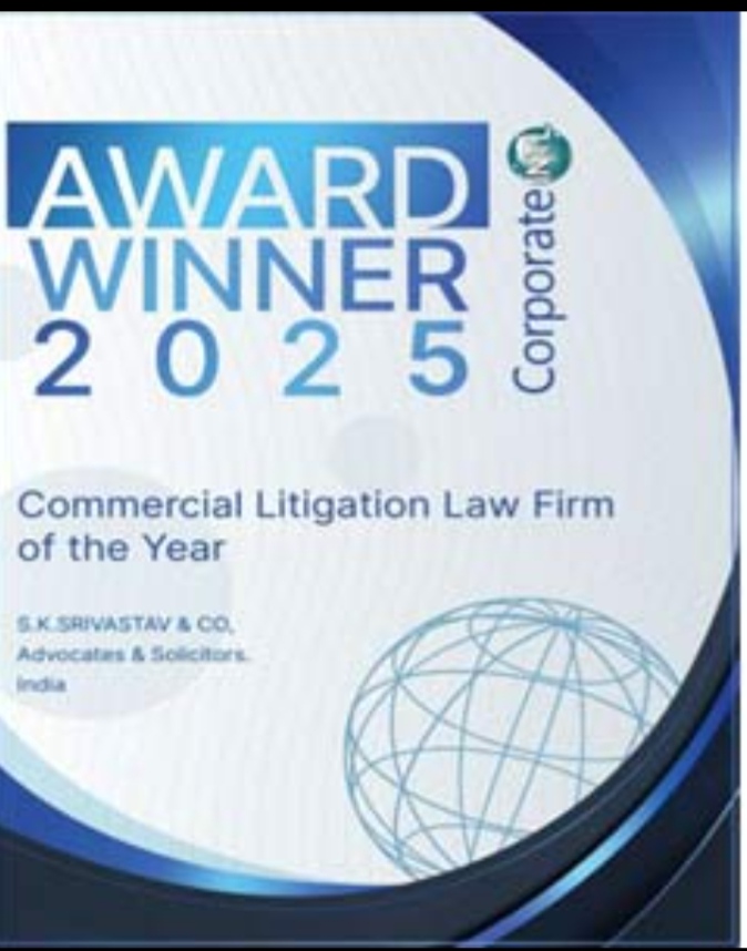 Commercial Litigation Law Firm of the Year award certificate from Corporate INTL Global Awards